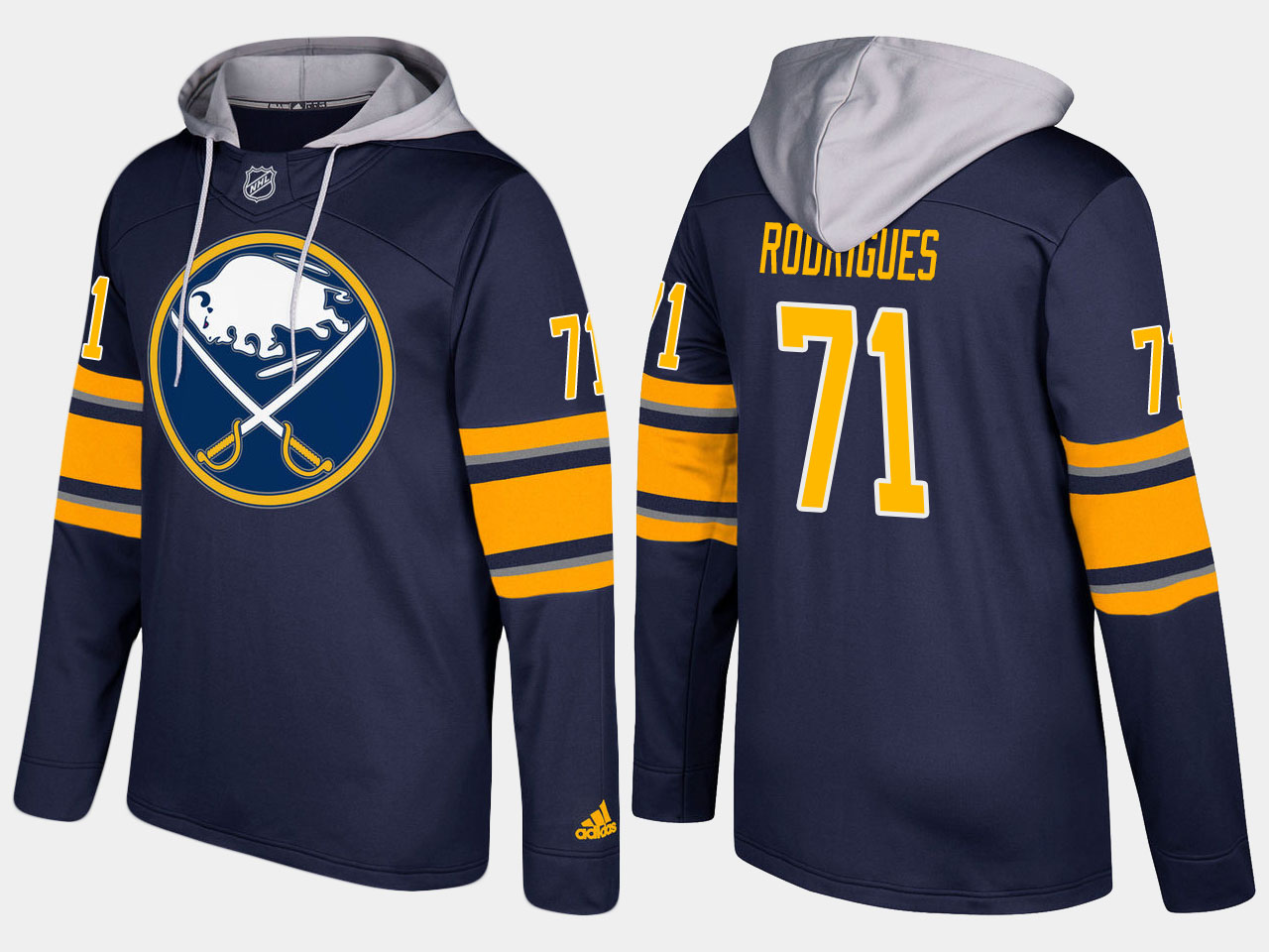 NHL Men Buffalo sabres #71 evan rodrigues blue hoodie